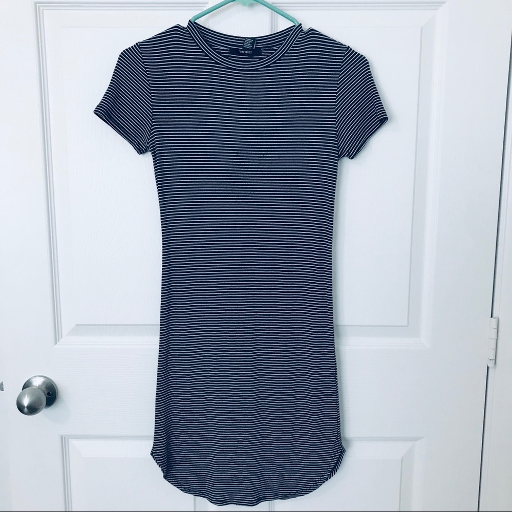 Stripped Ribbed Bodycon Dress